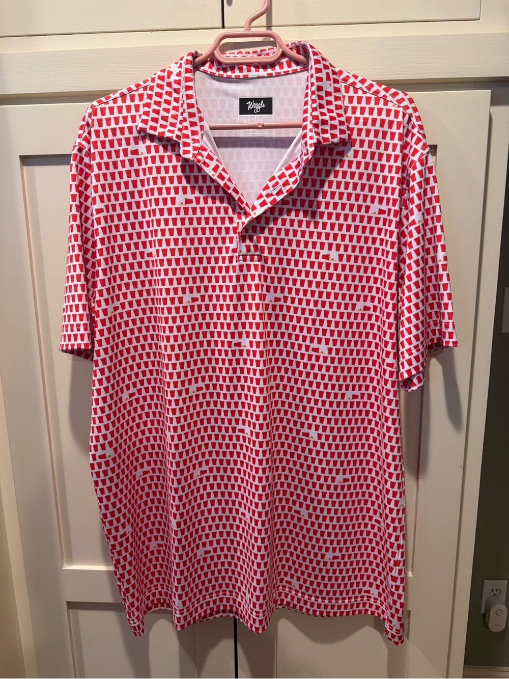 Waggle Red Solo Cup Patterned Short-Sleeve Polo